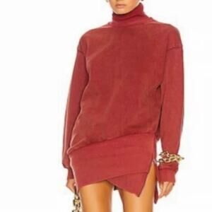 Young Fabulous & Broke Asymmetrical Turtleneck Mini Sweater Dress Sz M NWT